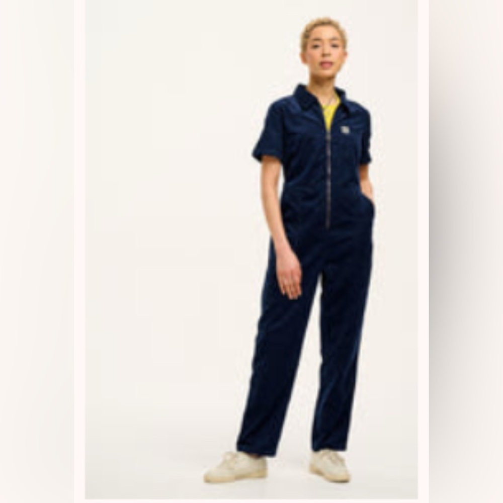 Lucy & Yak Rex Corduroy jumpsuit in Navy Blue, 10, NWT
